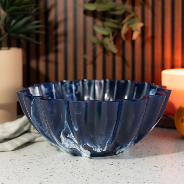 Jeanne Fitz Resin Collection Scalloped Bowl - Blue