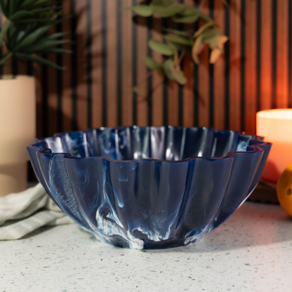 Jeanne Fitz Resin Collection Scalloped Bowl - Blue