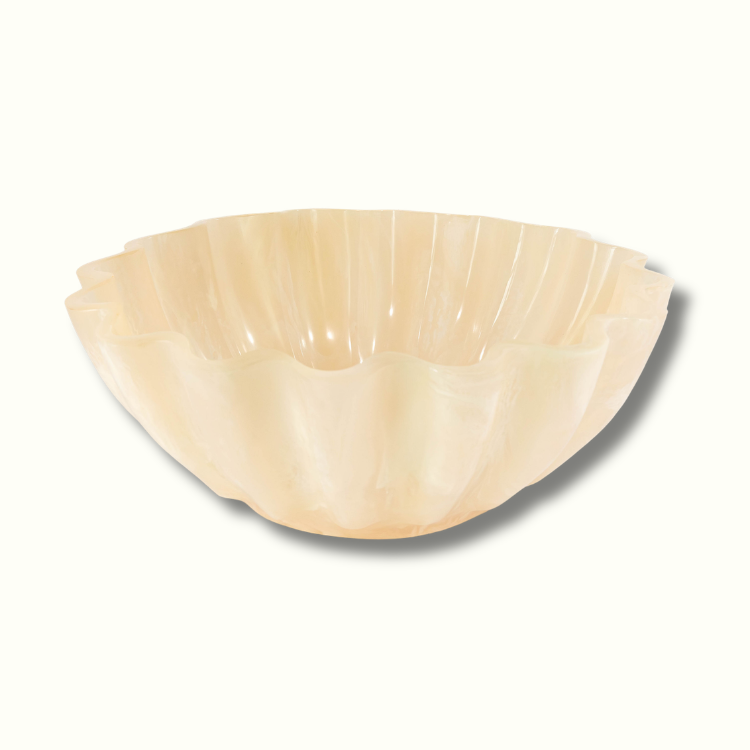 Jeanne Fitz Resin Collection Scalloped Bowl - Cream