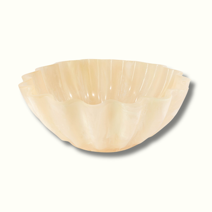 Jeanne Fitz Resin Collection Scalloped Bowl - Cream