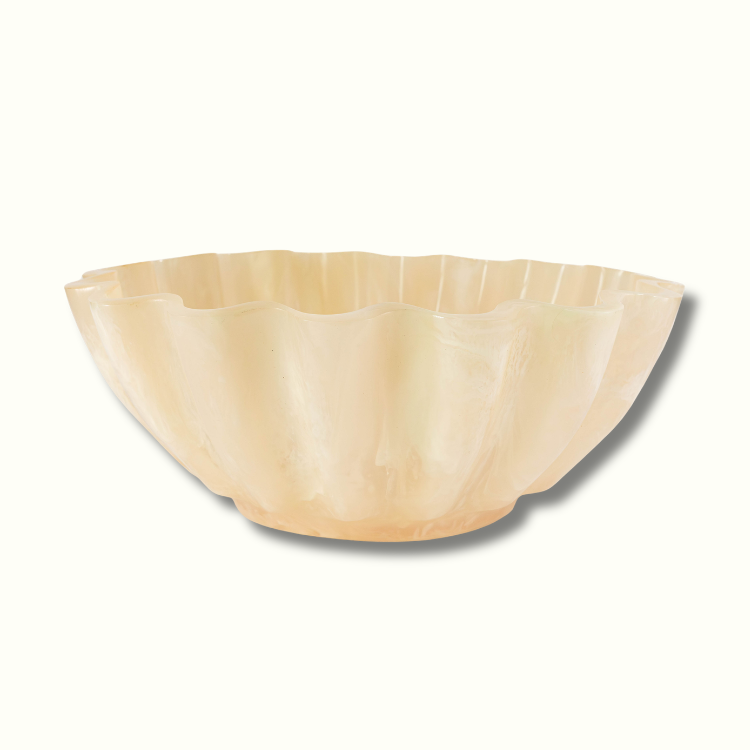 Jeanne Fitz Resin Collection Scalloped Bowl - Cream