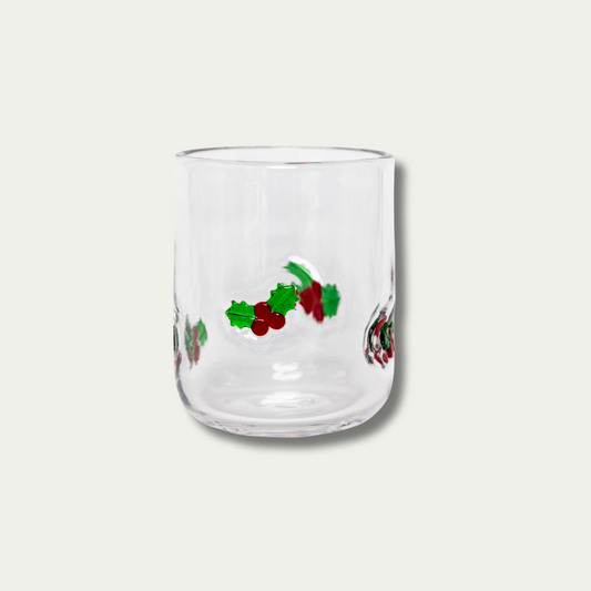 Jeanne Fitz Holly Leaf Icon Glass, Set of 4