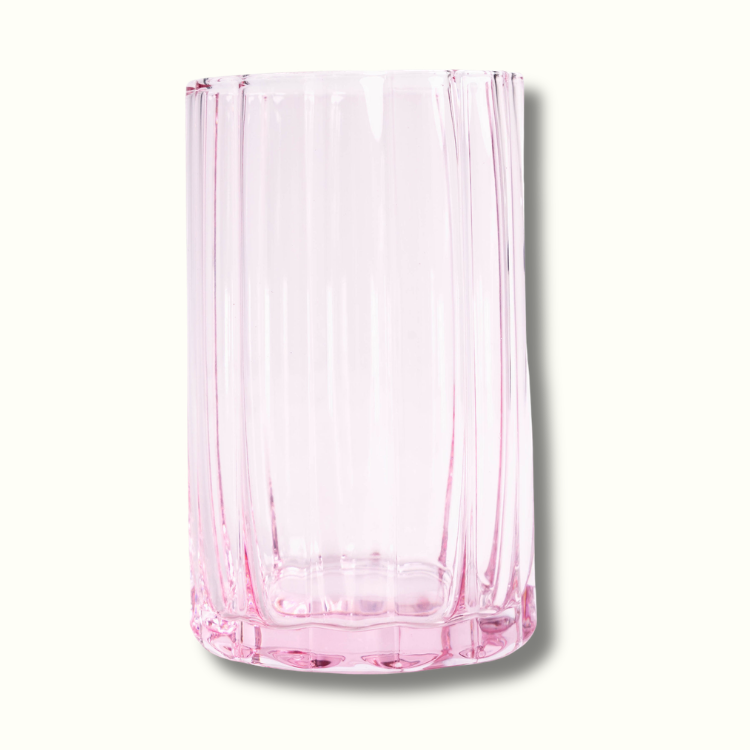 Jeanne Fitz Scalloped Collection Tall Tumbler Glass - Blush, Set of 4