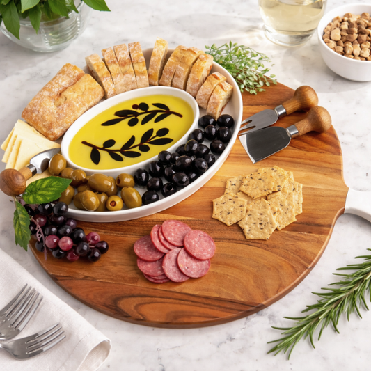 Jeanne Fitz Olive Oil & Vinegar Dipping Tray - Olive Branch