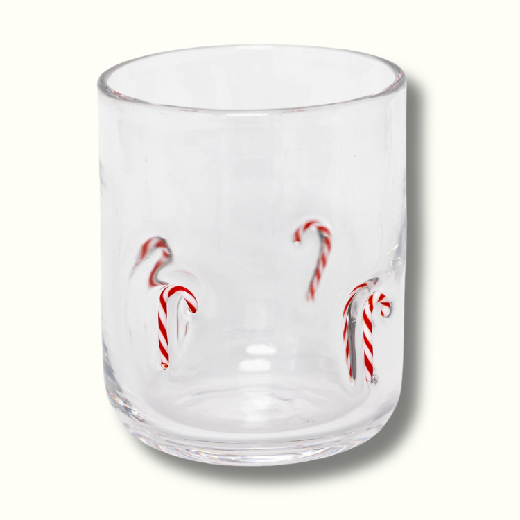 Jeanne Fitz Candy Cane Icon Glass, Set of 4