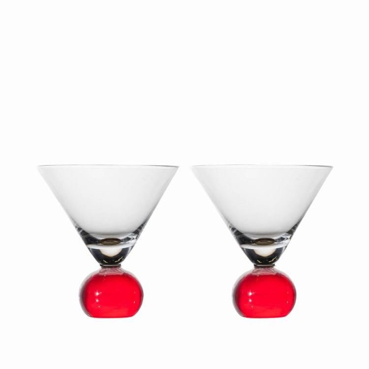 Byon Spice Martini Glass - Red, Set of 2