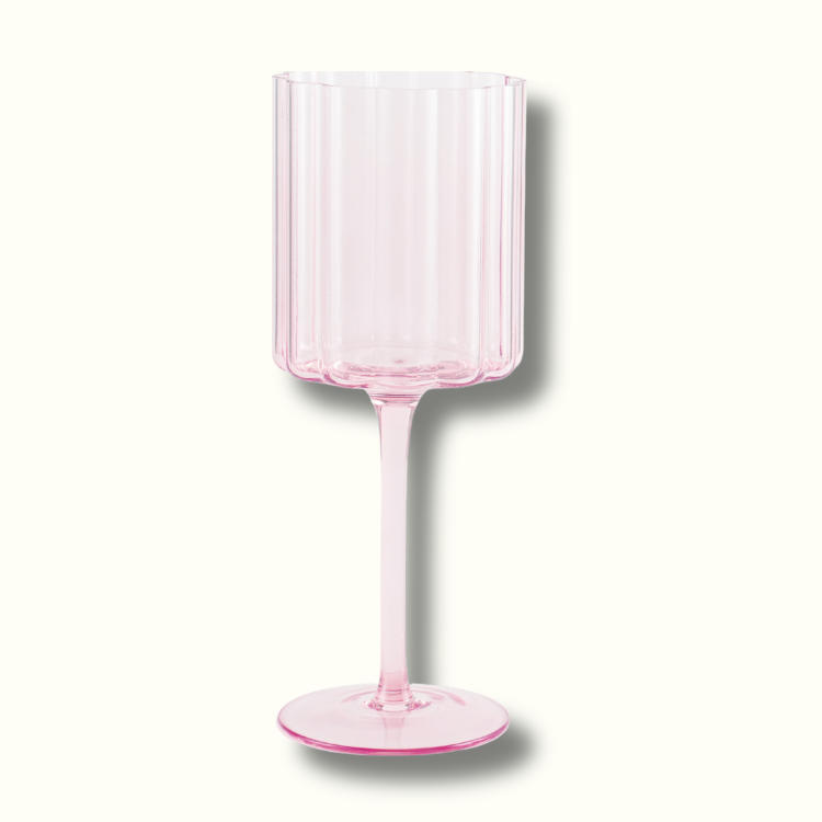 Jeanne Fitz Scalloped Collection Wine Glass - Pink, Set of 4