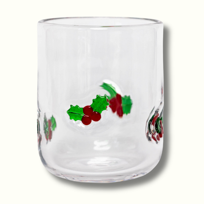 Jeanne Fitz Holly Leaf Icon Glass, Set of 4