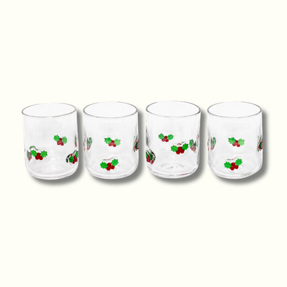 Jeanne Fitz Holly Leaf Icon Glass, Set of 4