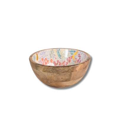 Jeanne Fitz Medium Floral Gold Foil Bowl and Salad Servers Set