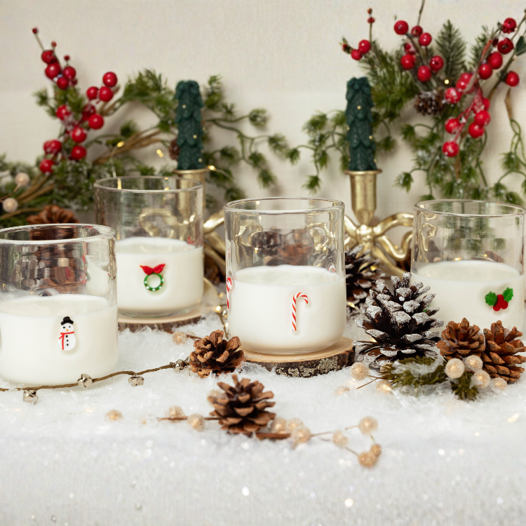 Jeanne Fitz Wreath Icon Glass, Set of 4