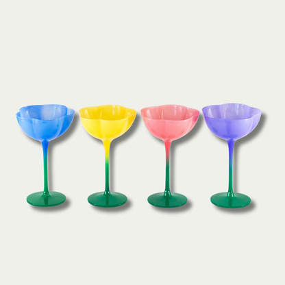 Jeanne Fitz Ombre Flower Coupes - Set of 4