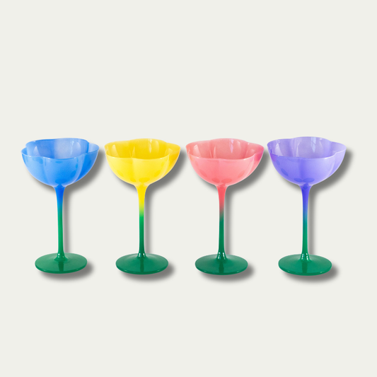 Jeanne Fitz Ombre Flower Coupes - Set of 4