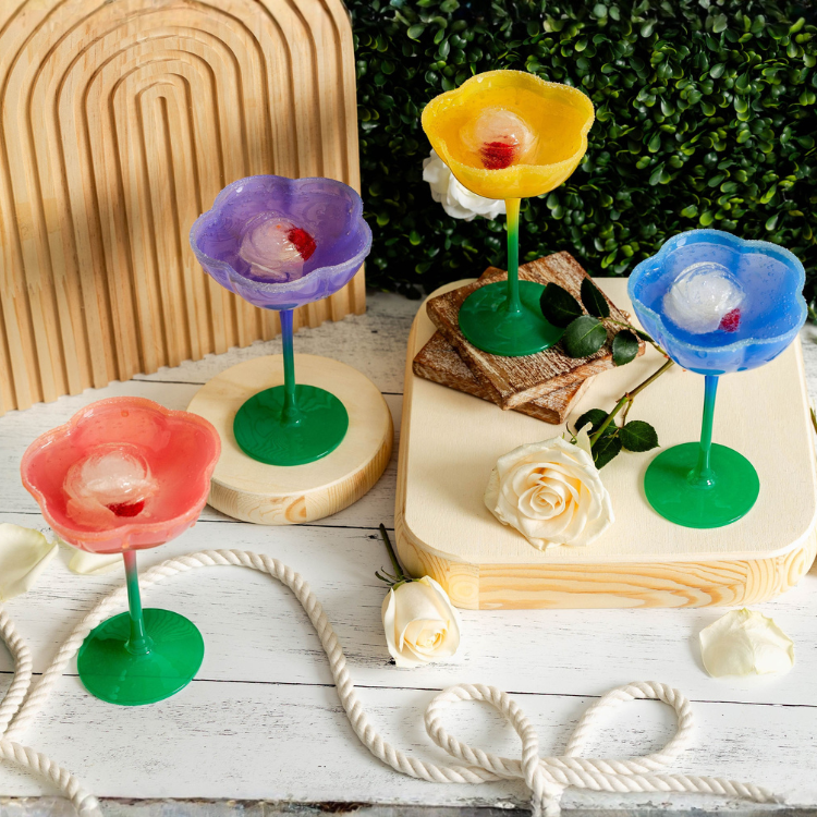 Jeanne Fitz Ombre Flower Coupes - Set of 4
