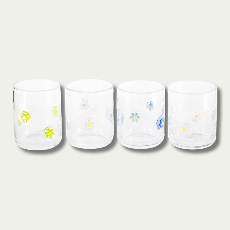 Jeanne Fitz Flower Icon Glasses - Set of 4