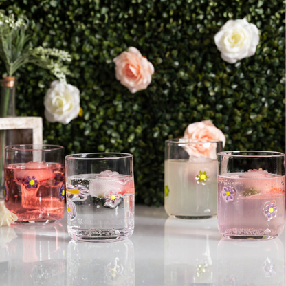 Jeanne Fitz Flower Icon Glasses - Set of 4