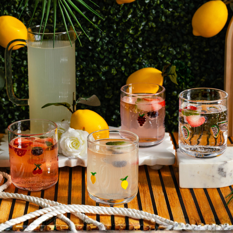 Jeanne Fitz Fruit Icon Glasses - Set of 4