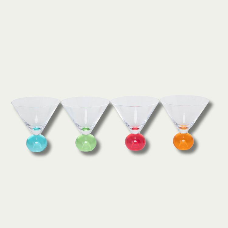 Gezellig Prism Collection Ball Stem Martini Glasses - Set of 4