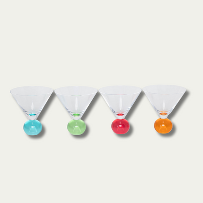Gezellig Prism Collection Ball Stem Martini Glasses - Set of 4