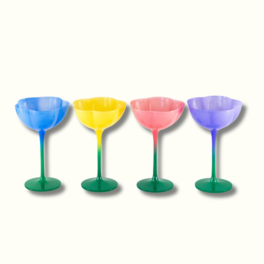 Jeanne Fitz Ombre Flower Coupes - Set of 4