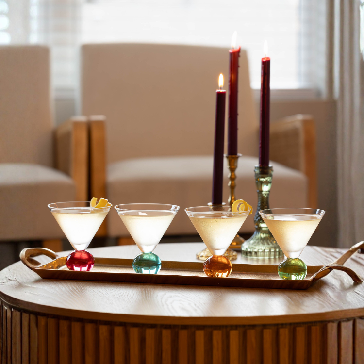 Gezellig Prism Collection Ball Stem Martini Glasses - Set of 4