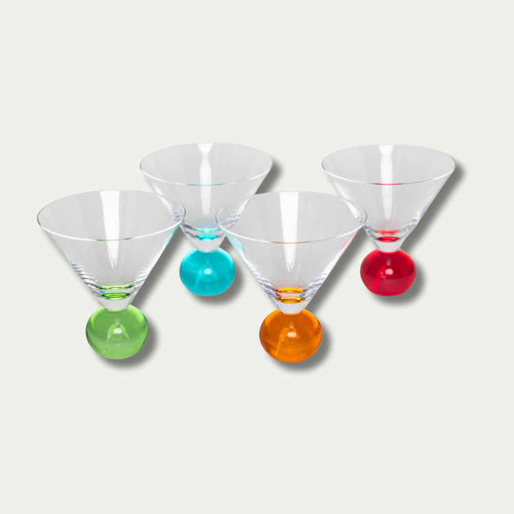 Gezellig Prism Collection Ball Stem Martini Glasses - Set of 4