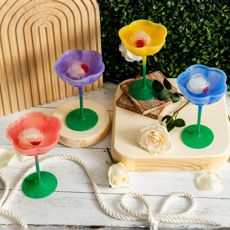 Jeanne Fitz Ombre Flower Coupes - Set of 4