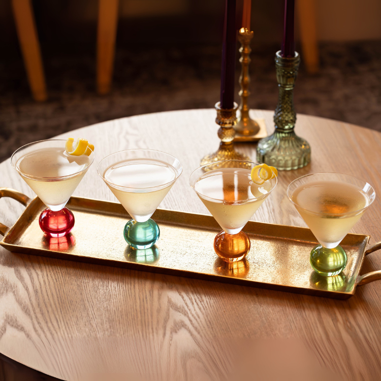 Gezellig Prism Collection Ball Stem Martini Glasses - Set of 4