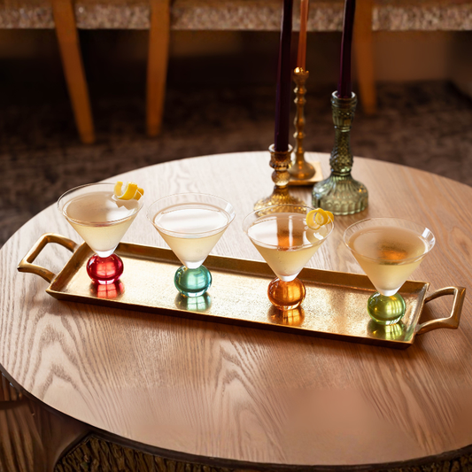 Gezellig Prism Collection Ball Stem Martini Glasses - Set of 4