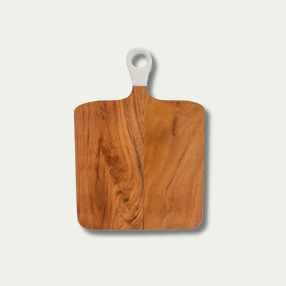 Jeanne Fitz Wood & White Collection Square Charcuterie Board