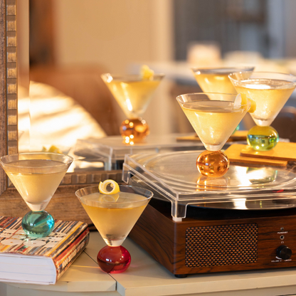 Gezellig Prism Collection Ball Stem Martini Glasses - Set of 4