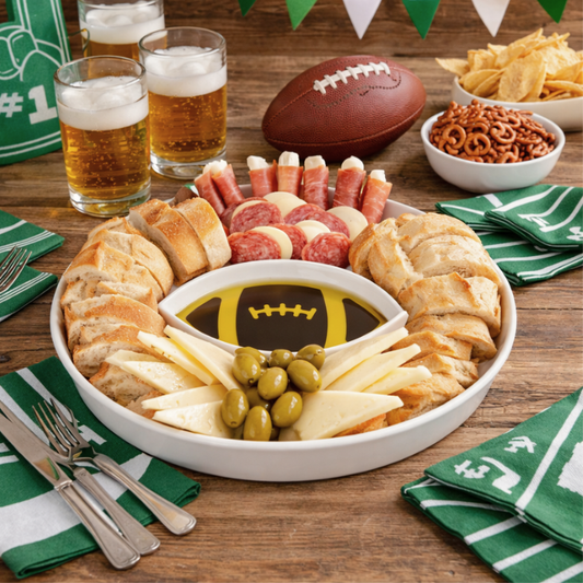Jeanne Fitz Olive Oil & Balsamic Vinegar Dipping Platter - Football