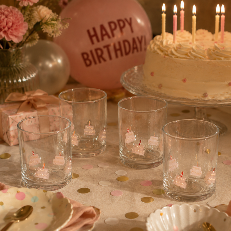 Jeanne Fitz Cake Icon Glasses -Set of 4