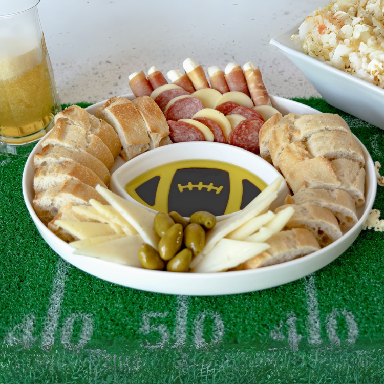 Jeanne Fitz Olive Oil & Balsamic Vinegar Dipping Platter - Football