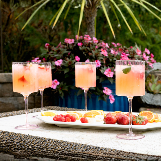 Jeanne Fitz Scalloped Collection Wine Glass - Pink, Set of 4