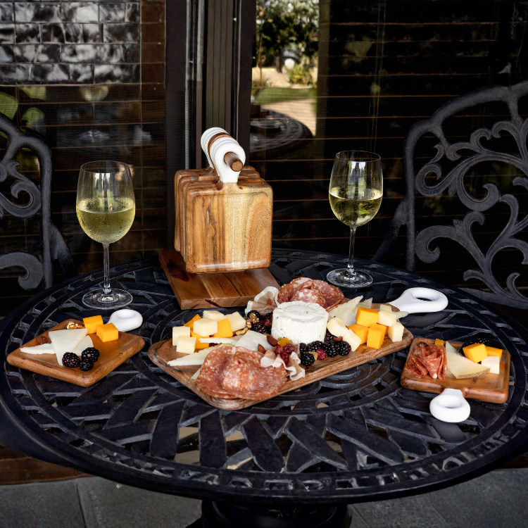 Jeanne Fitz Wood & White Collection Mini Charcuterie Boards - Set of 8
