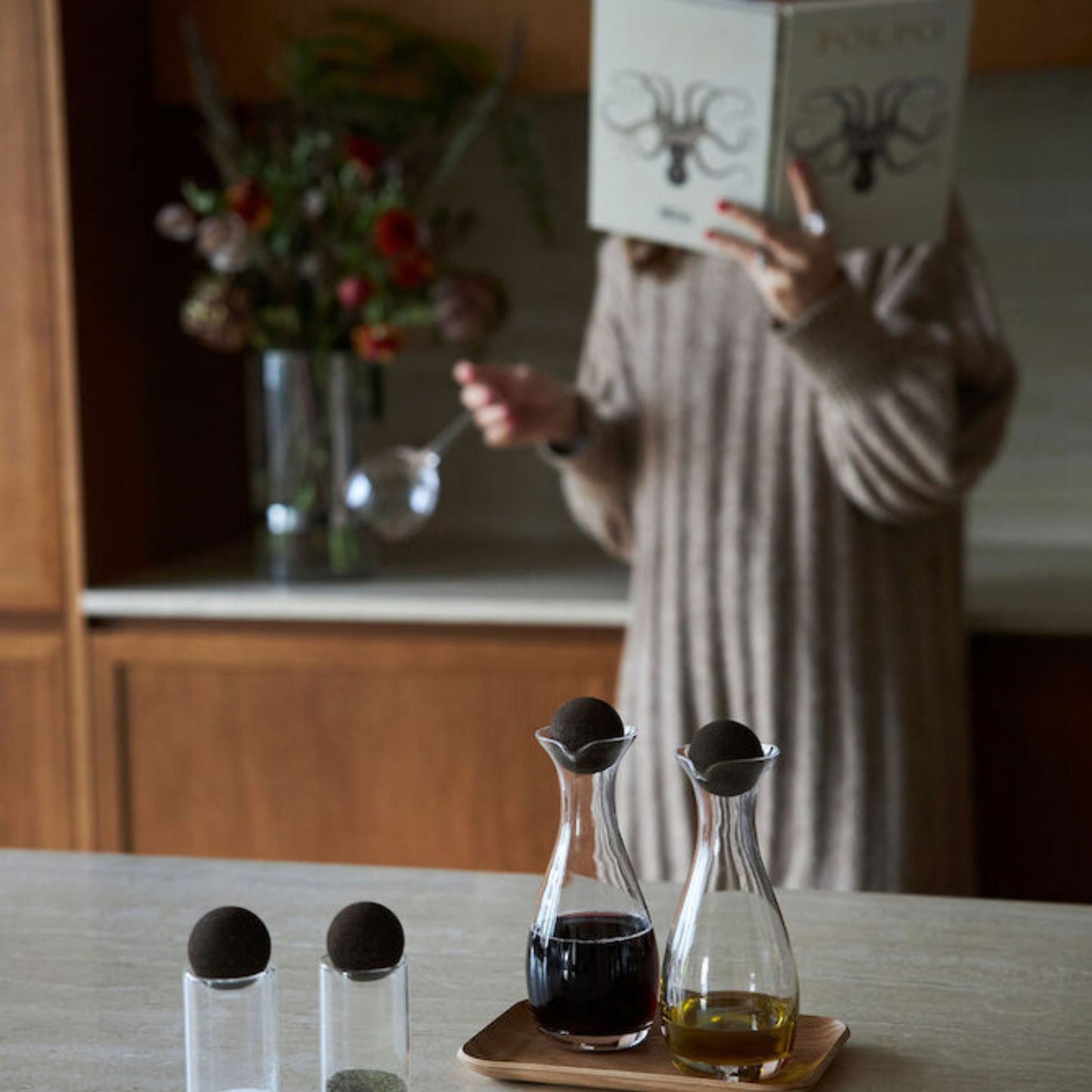 Sagaform by Widgeteer Nature Oil/Vinegar Bottles with Cork Stoppers, Set of 2