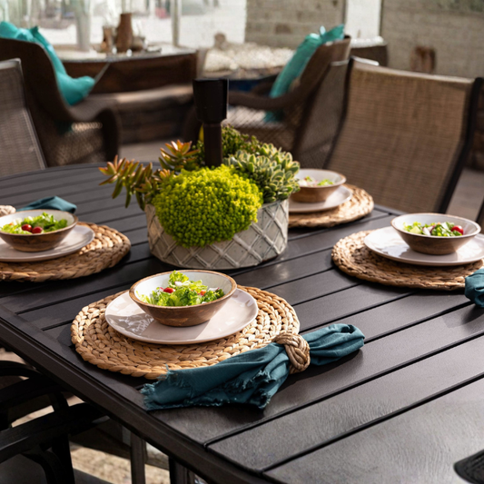 Jeanne Fitz Wood & White Collection Serving Bowls - Set of 4