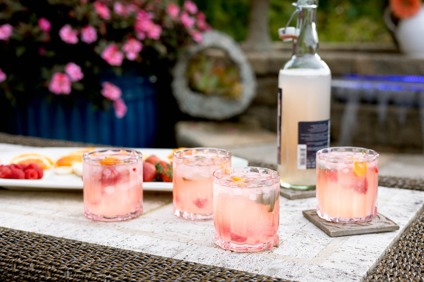 Jeanne Fitz Scalloped Collection Short Tumbler Glass - Blush, Set of 4