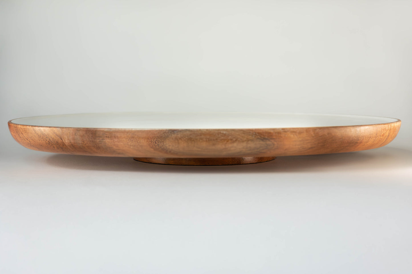 Jeanne Fitz Wood & White Collection Lazy Susan