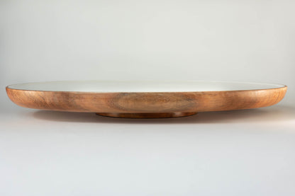 Jeanne Fitz Wood & White Collection Lazy Susan