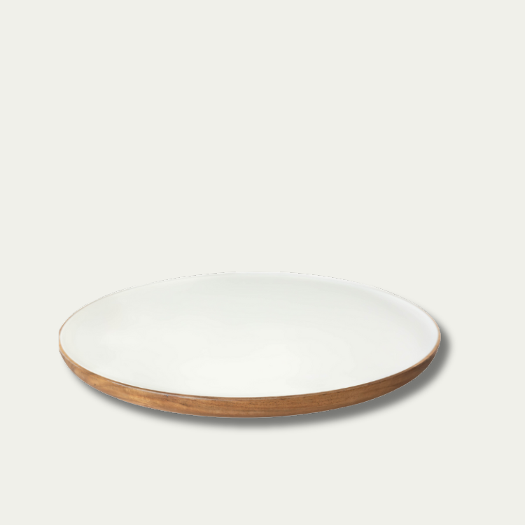 Jeanne Fitz Wood & White Collection Lazy Susan