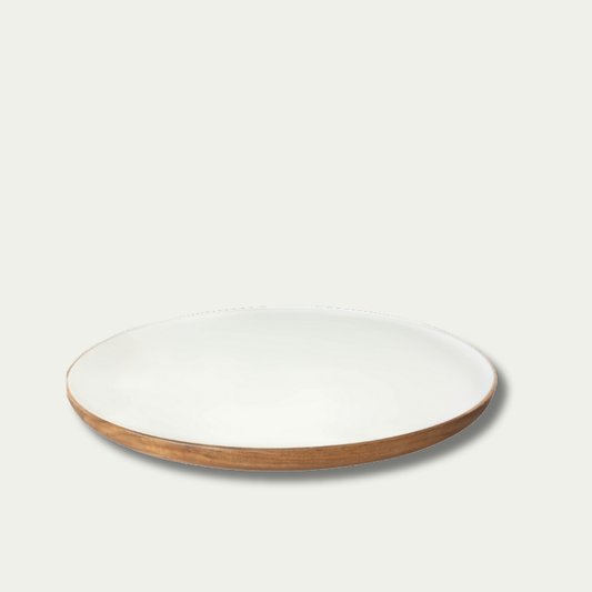 Jeanne Fitz Wood & White Collection Lazy Susan
