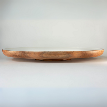 Jeanne Fitz Wood & White Collection Lazy Susan