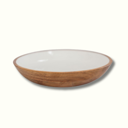 Jeanne Fitz Wood & White Collection Serving Bowl - Large