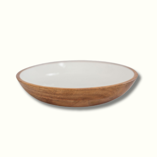 Jeanne Fitz Wood & White Collection Serving Bowl - Large