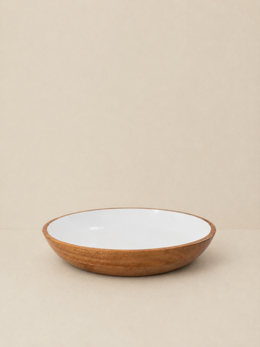 Jeanne Fitz Wood & White Collection Serving Bowl - Large