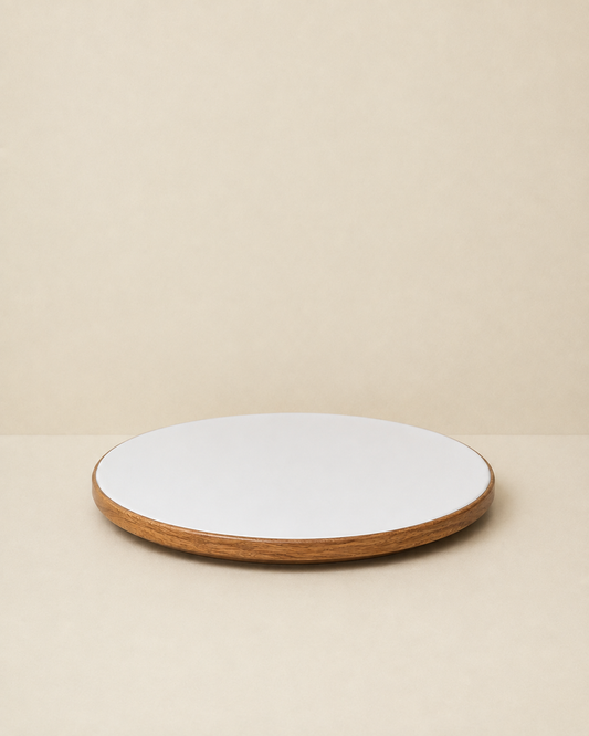 Jeanne Fitz Wood & White Collection Lazy Susan