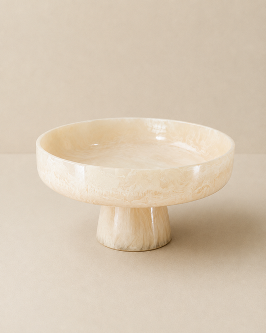 Jeanne Fitz Resin Collection Pedestal Bowl - Cream