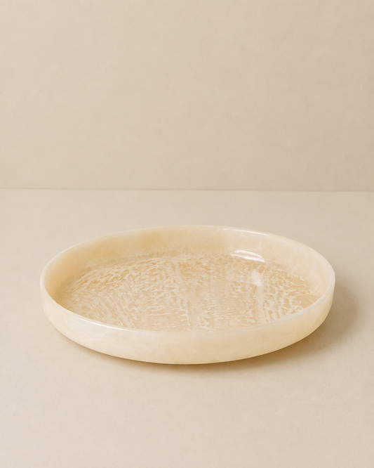 Jeanne Fitz Resin Collection Oval Bowl - Cream
